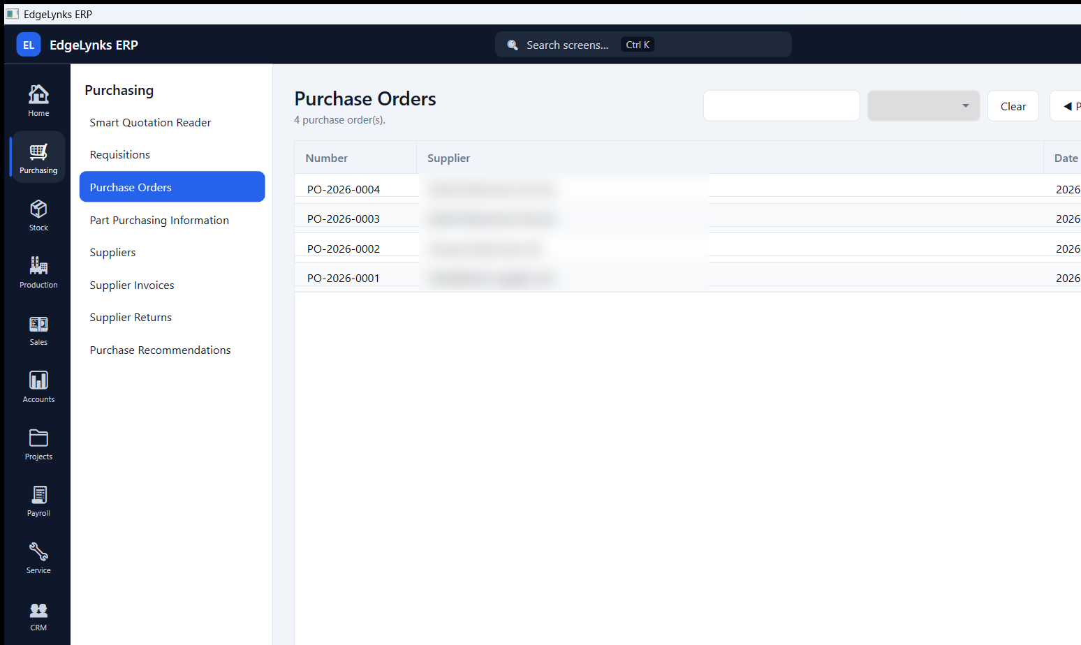 Purchase orders