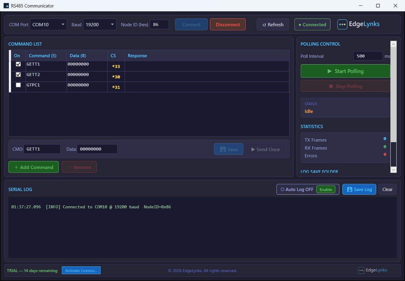 RS485 Utility Suite screenshot